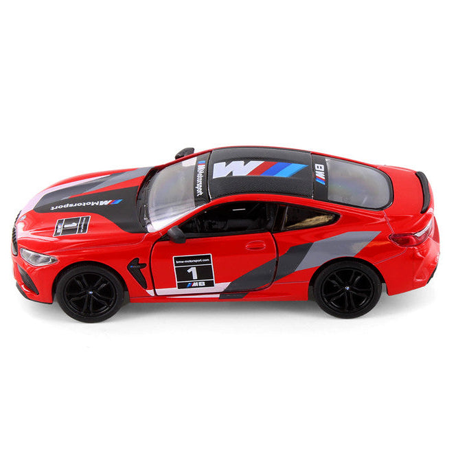 Kinsmart Metal Scale 1 : 38 Diecast Scale Model with Openable Doors and Pull Back Action - BMW M8 Competion Coupe Livery Edition