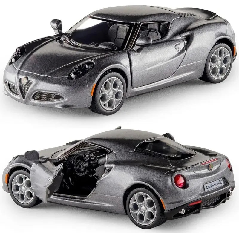 Kinsmart Metal Scale 1 : 32 Diecast Scale Model with Openable Doors and Pull Back Action- 2013 Alfa Romeo 4C