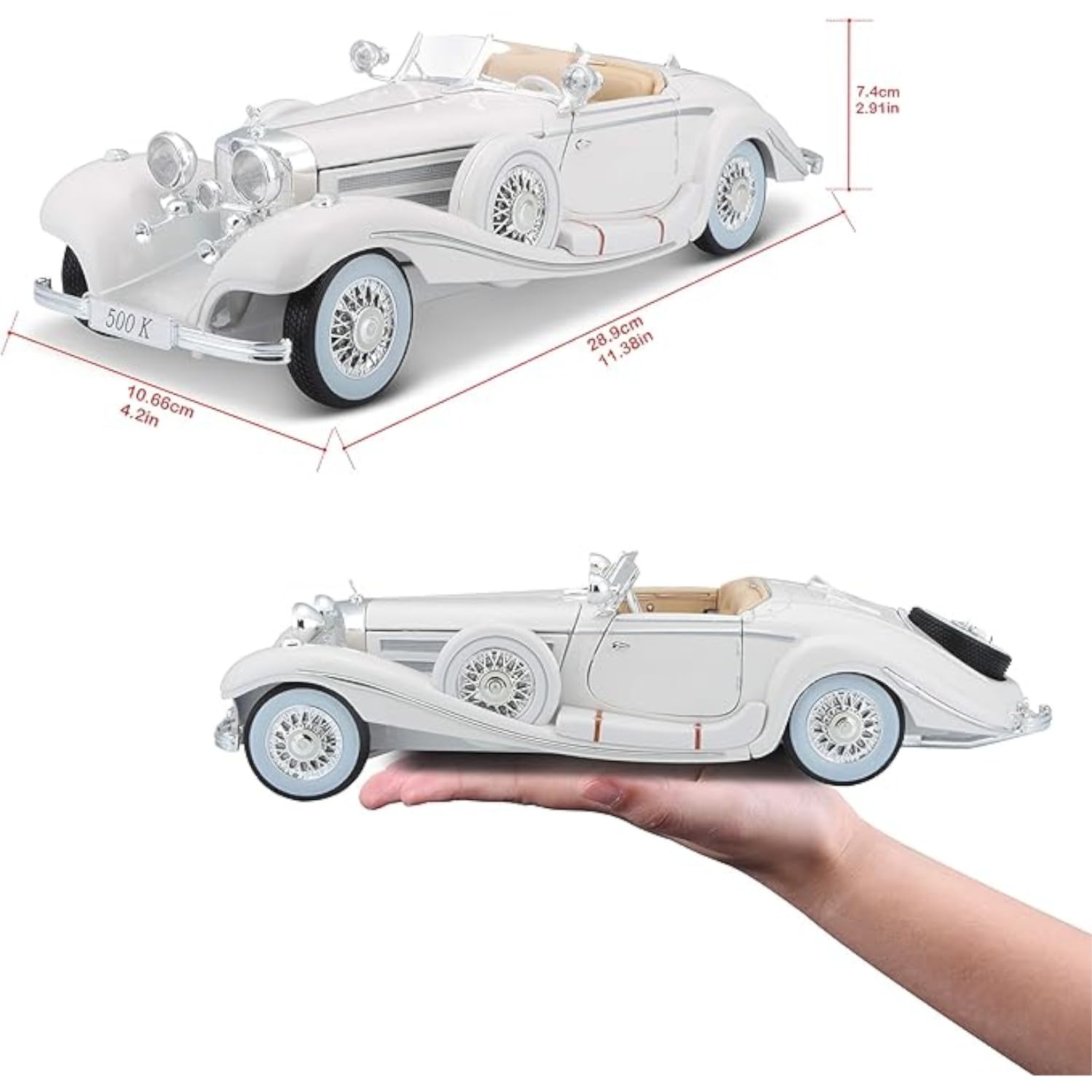 Maisto - 1 : 18 Diecast Scale Model - Premiere Collection - Mercedes-Benz 500 K Typ Specialroadster (1936) - Official Licensed Product
