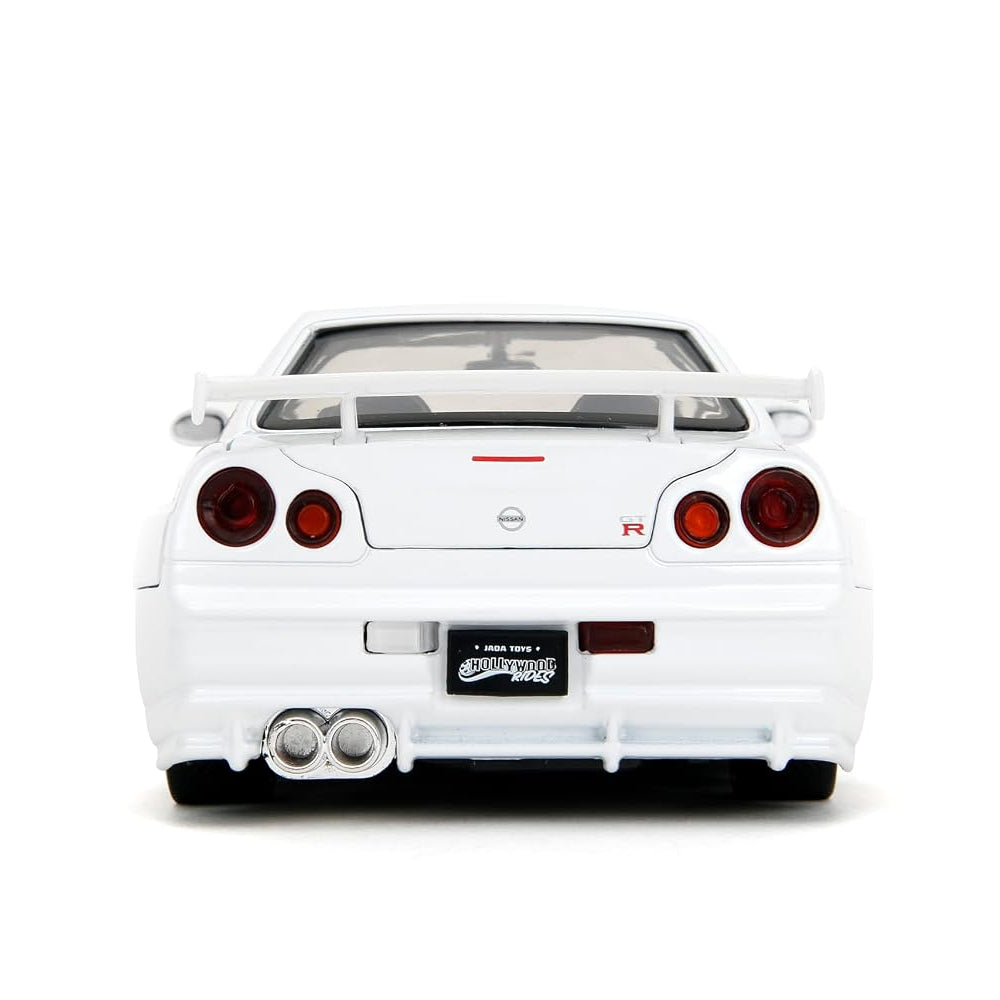 Jada Street Fighter Ryu 2002 Nissan Skyline GT-R (R34) 1:24 Diecast Model Car with Ryu Figure