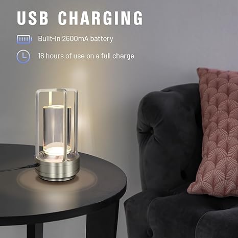 Touch Control Crystal Lamp - USB Chargeable