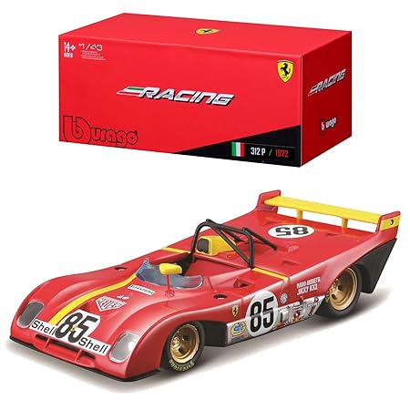 Official Bburago Ferrari Racing 312 P 1972 - Scale 1 : 43 Diecast Scale Model