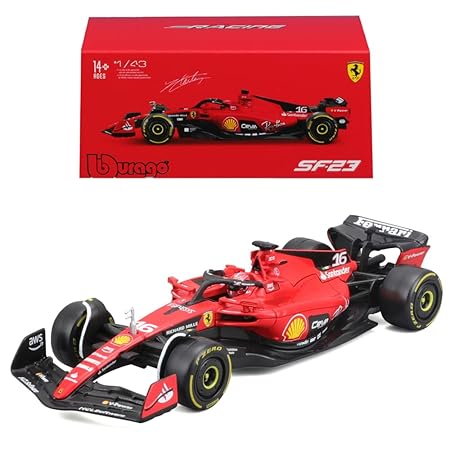 Bburago - 1/43 Scale Model Compatible with Ferrari SF23 - 16 Compatible with Charles Leclerc 2023 Formula 1 Model Car