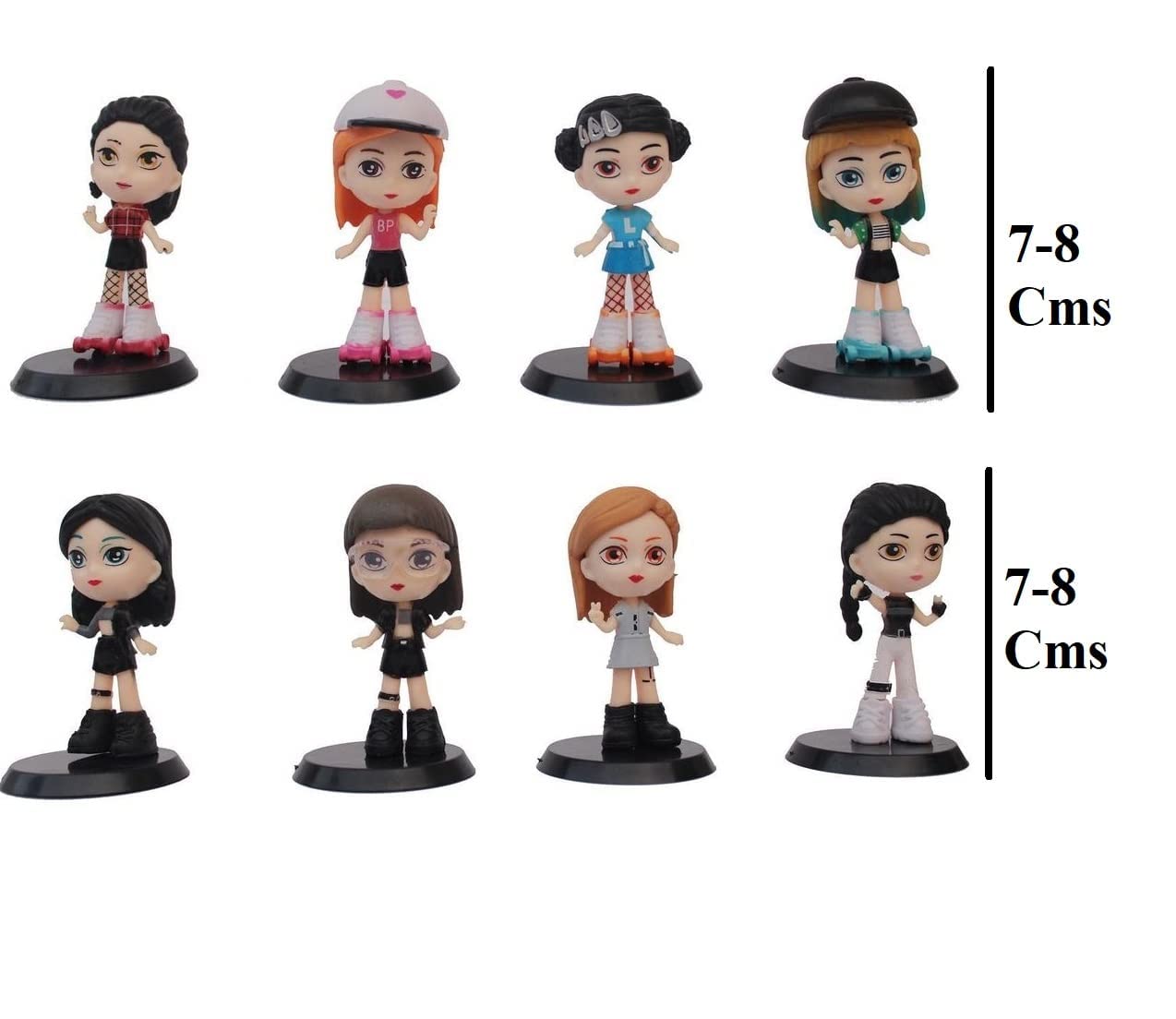 Black Pink Figures Set of 8