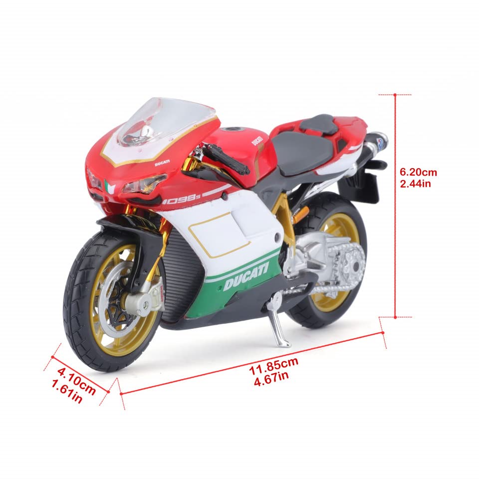 Maisto - 1 : 18 Diecast Scale Model - Ducati 1098 S Tricolore Official Licensed Product