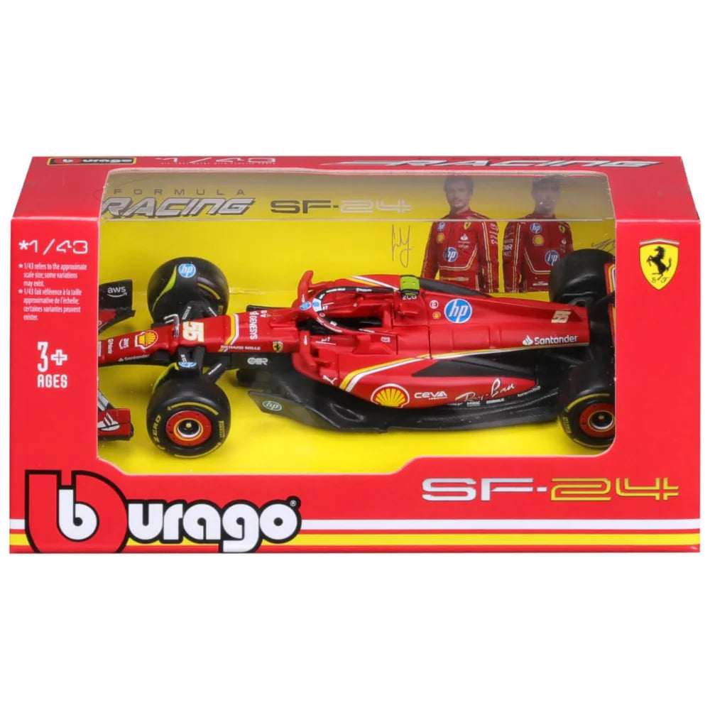 Bburago - 1/43 Diecast Scale Model 2024 Ferrari SF24 #55 Carlos Sainz