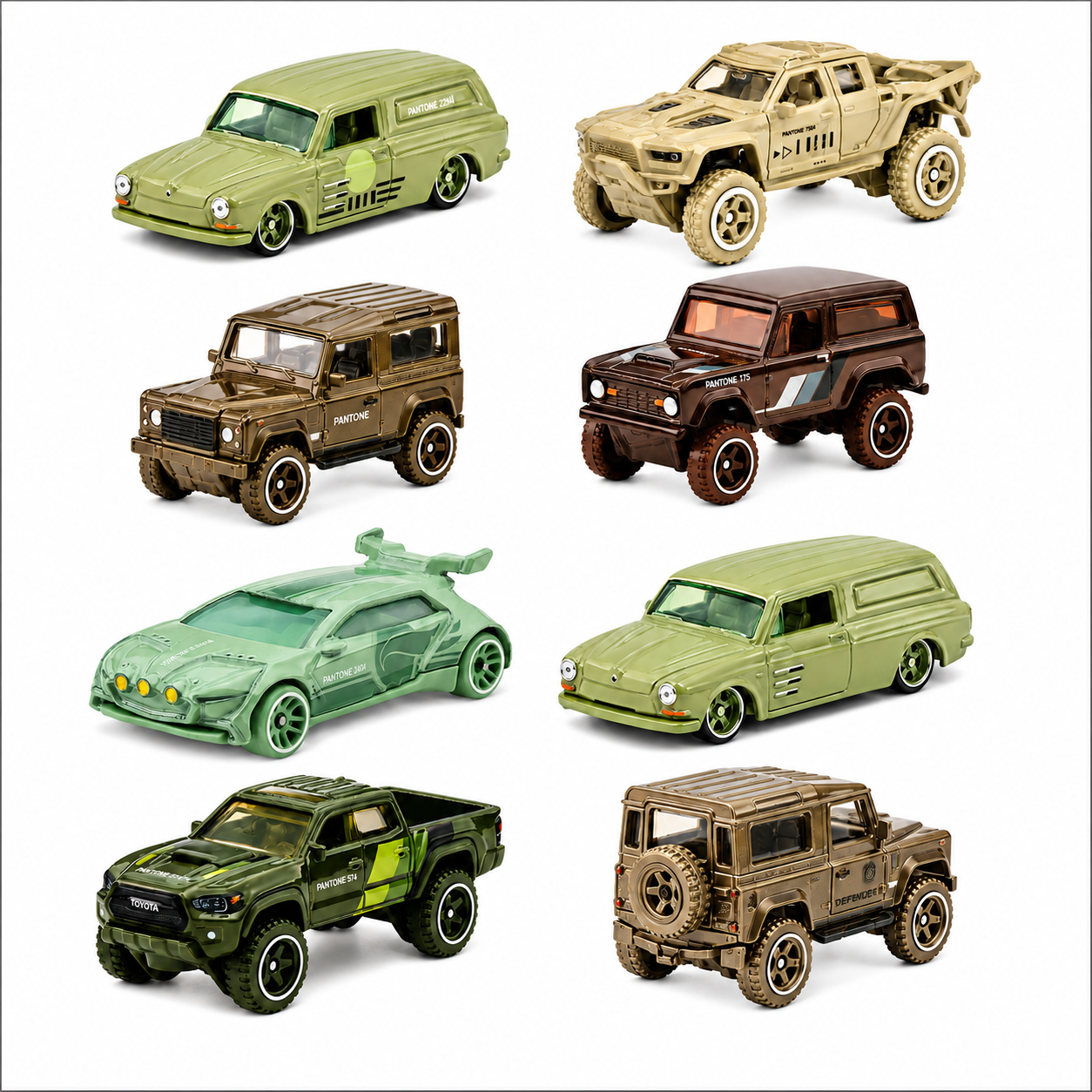 Hot Wheels Pantone Die-Cast Car Collection Set of 10 with Chase – Premium Miniature Collector Edition