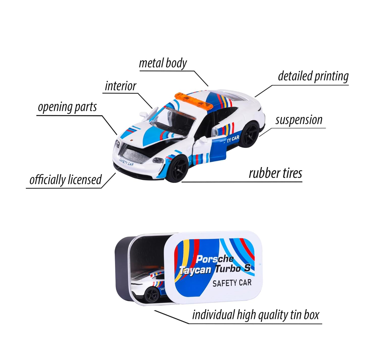 Majorette 1:64 Scale Diecast Car Model - Porsche Deluxe - Porsche Taycan Turbo S