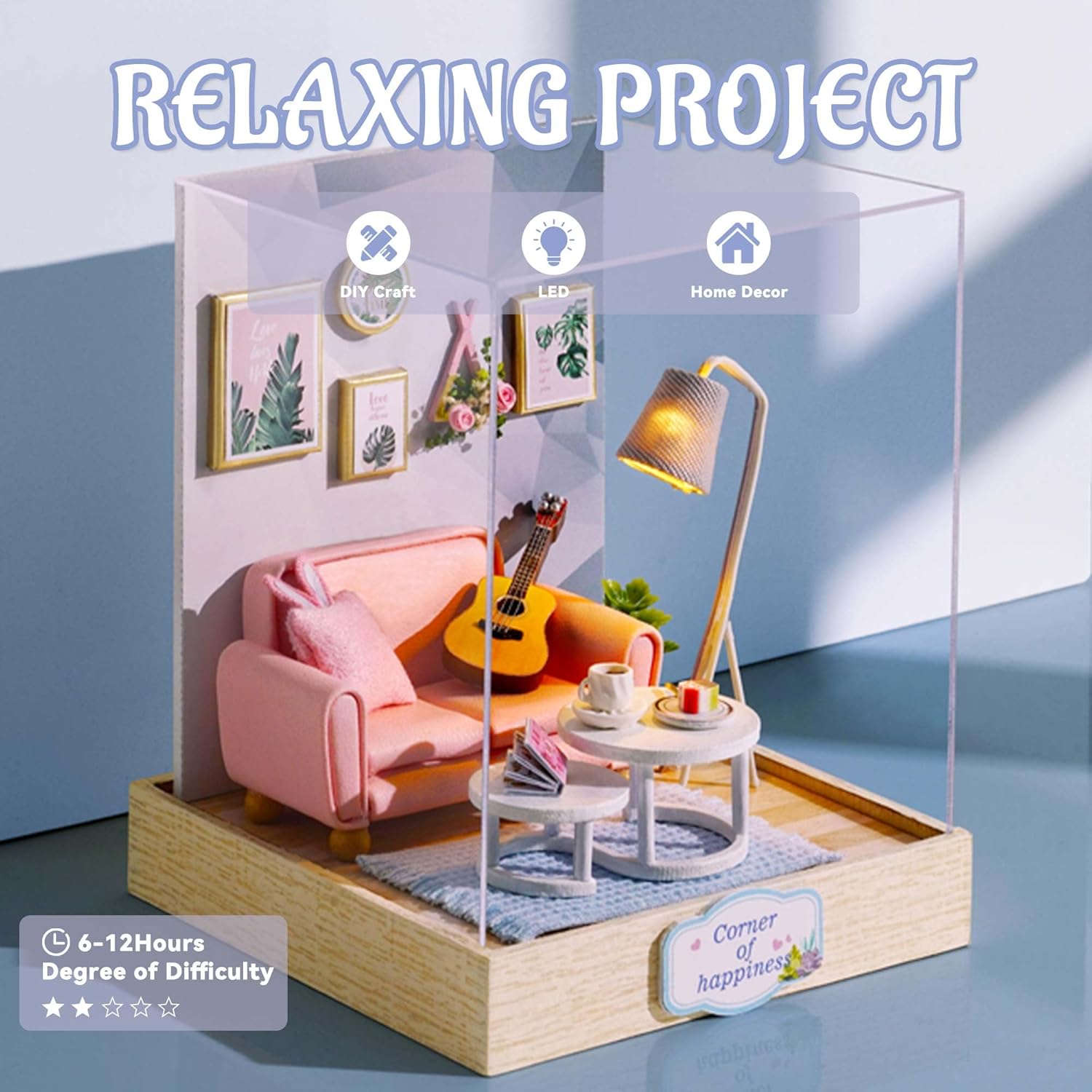 Cuteroom Diy Dollhouse - Corner of Happiness Series Miniature Kit - Afternoon Tea Time