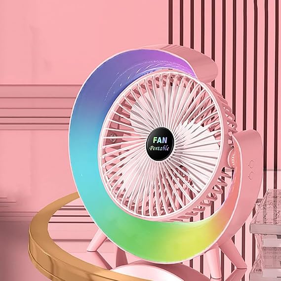 Portable Rechargeable Colourful Desktop Fan (Select From Drop Down)