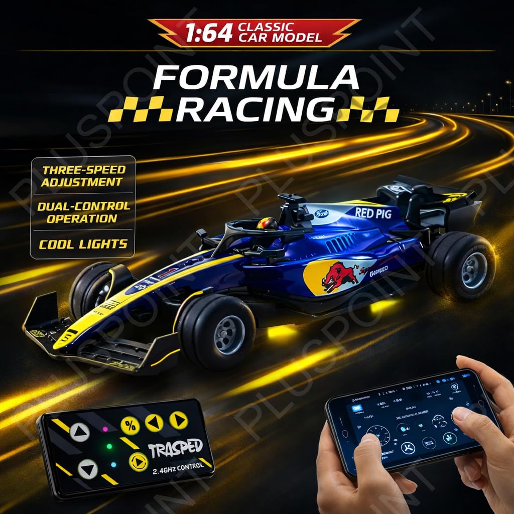 Trasped Formula 1 Scale 1:64 2.4 GHz Mini R/C Speed Regulating Alloy Model Car Redbull Blue