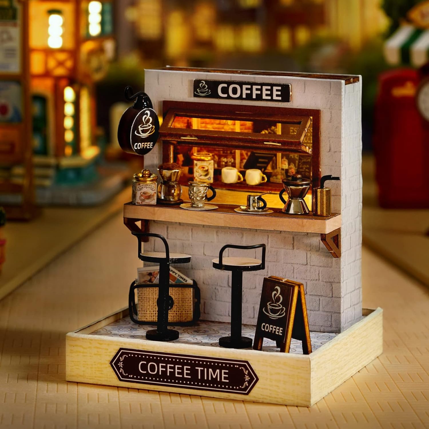 Cuteroom Diy Dollhouse - Corner of Happiness Series Miniature Kit - Coffee Time