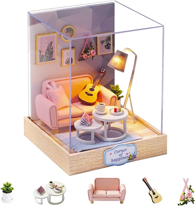 Cuteroom Diy Dollhouse - Corner of Happiness Series Miniature Kit - Afternoon Tea Time