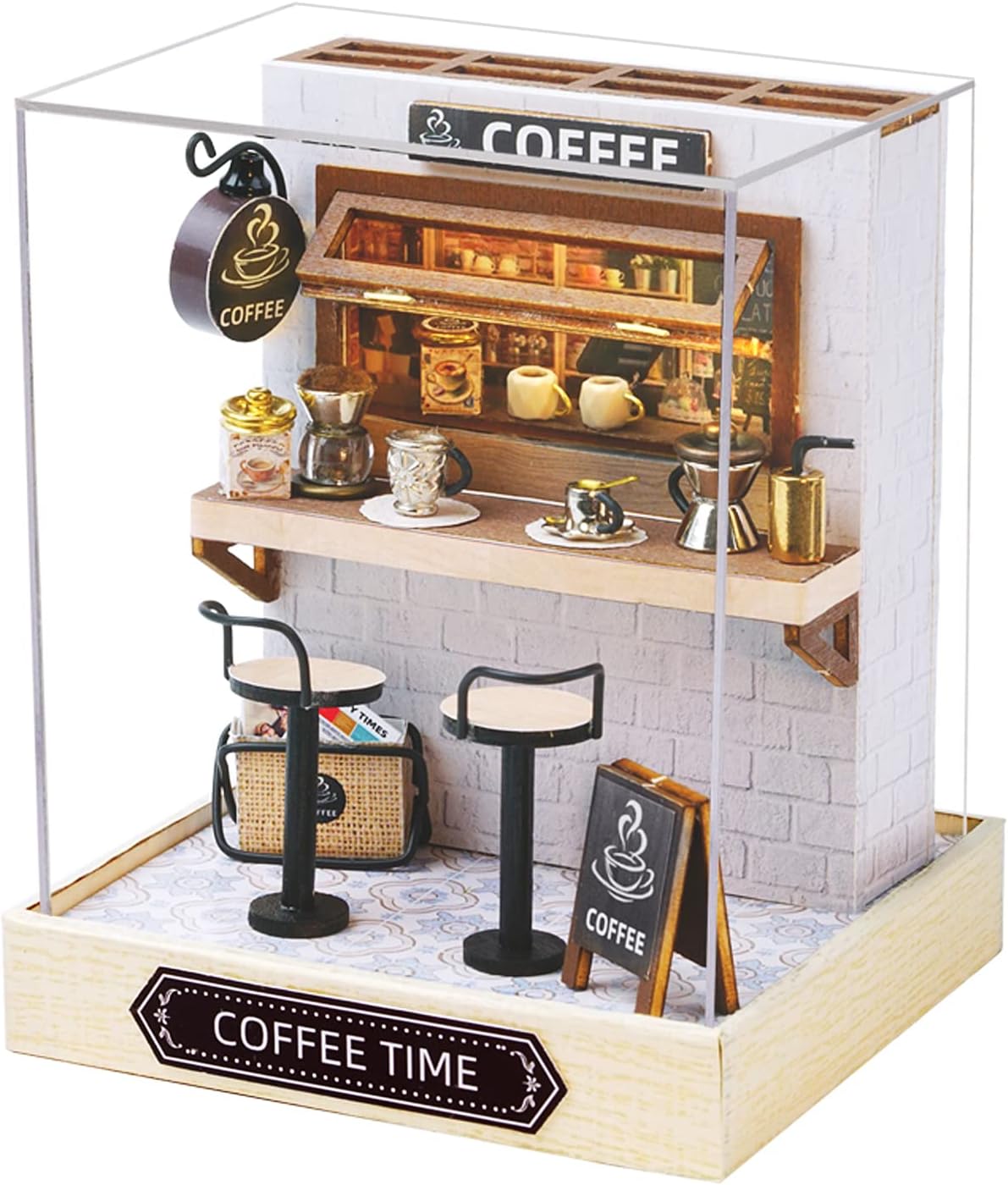 Cuteroom Diy Dollhouse - Corner of Happiness Series Miniature Kit - Coffee Time