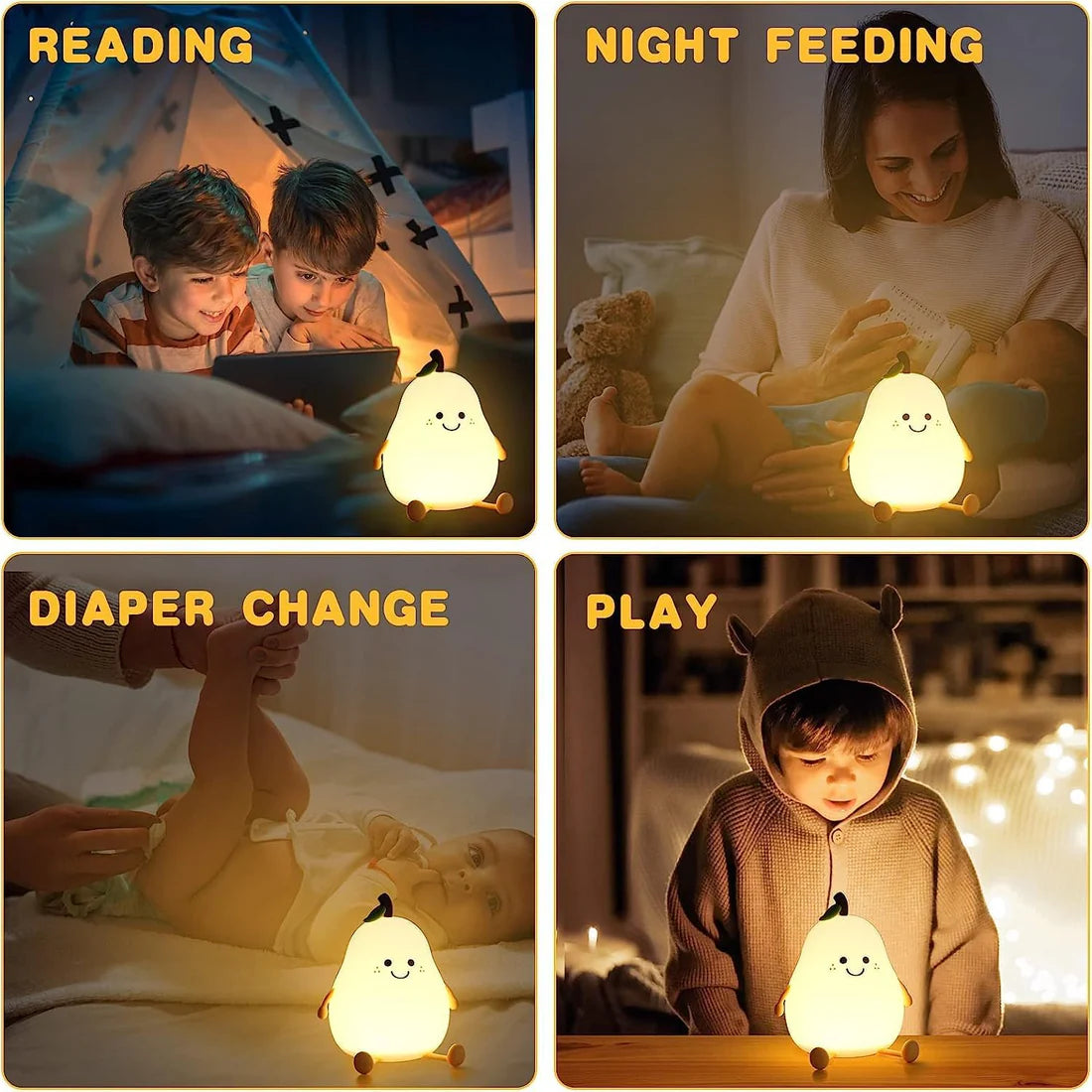 Pear 3D Silicon Colour - Changing Usb Chargeable Lamp