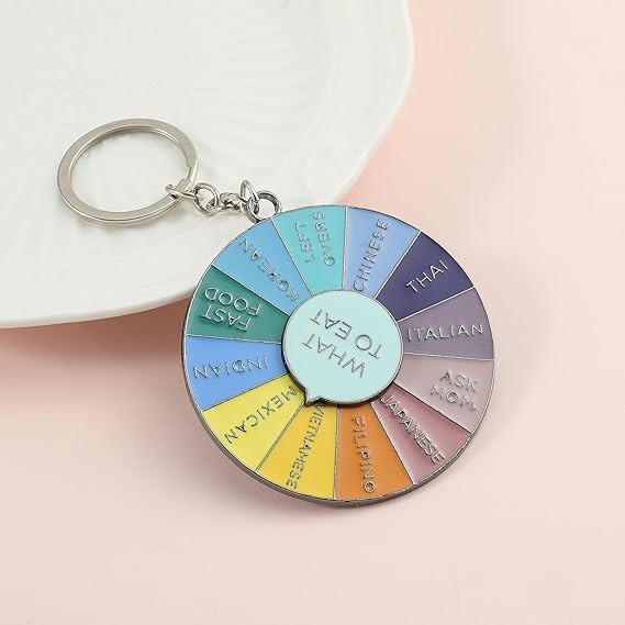 What to Eat Decision Maker Keychain- Rotating