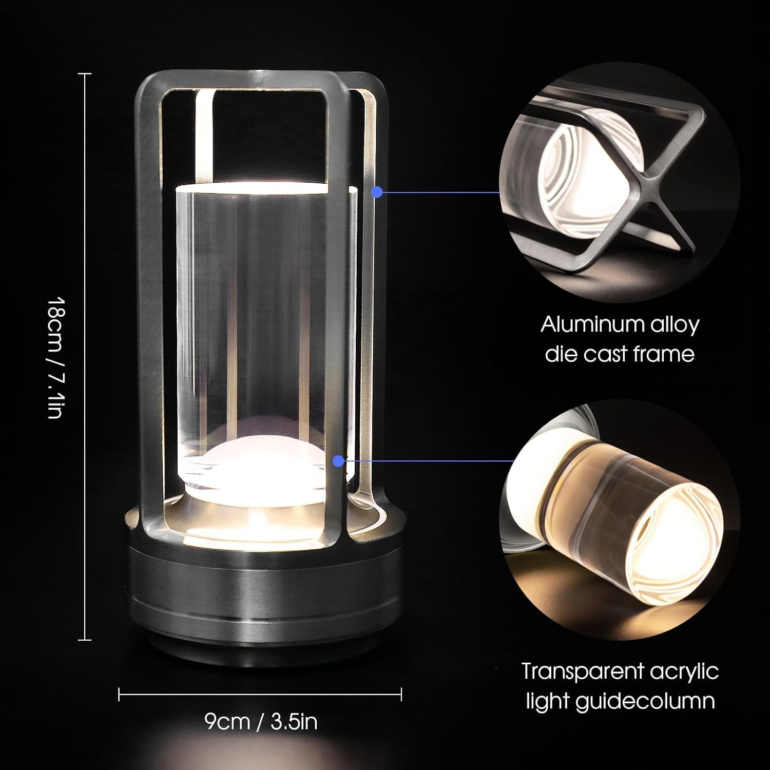 Touch Control Crystal Lamp - USB Chargeable