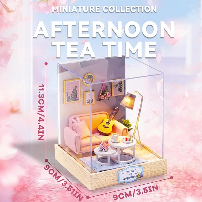 Cuteroom Diy Dollhouse - Corner of Happiness Series Miniature Kit - Afternoon Tea Time
