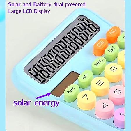 Dexin BST DX-818 Electronic Calculator - 12 Digits with Large LCD - Works on Battery as well as Solar Power