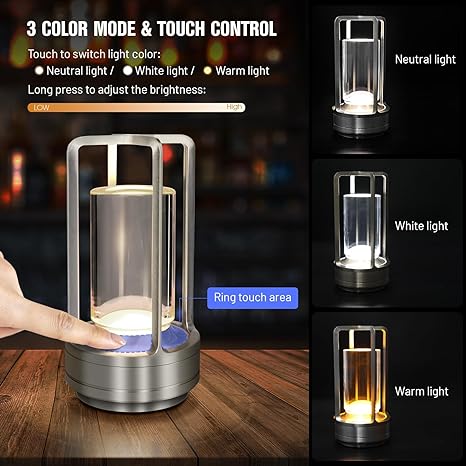 Touch Control Crystal Lamp - USB Chargeable