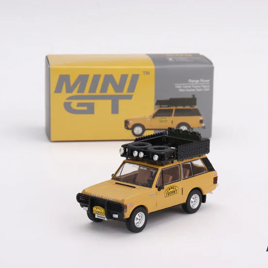 Mini GT Imported Code 1144 - Range Rover 1981 Camel Trophy Sumatra Winner C. Swoboda & K. Mentel LHD
