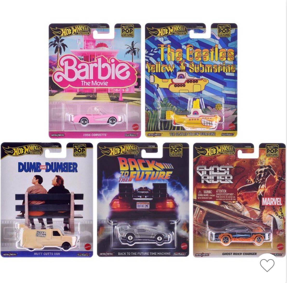 Hot Wheels 2025 Imported Premium Pop Culture Vehicles Exclusive Collection - Set of 5
