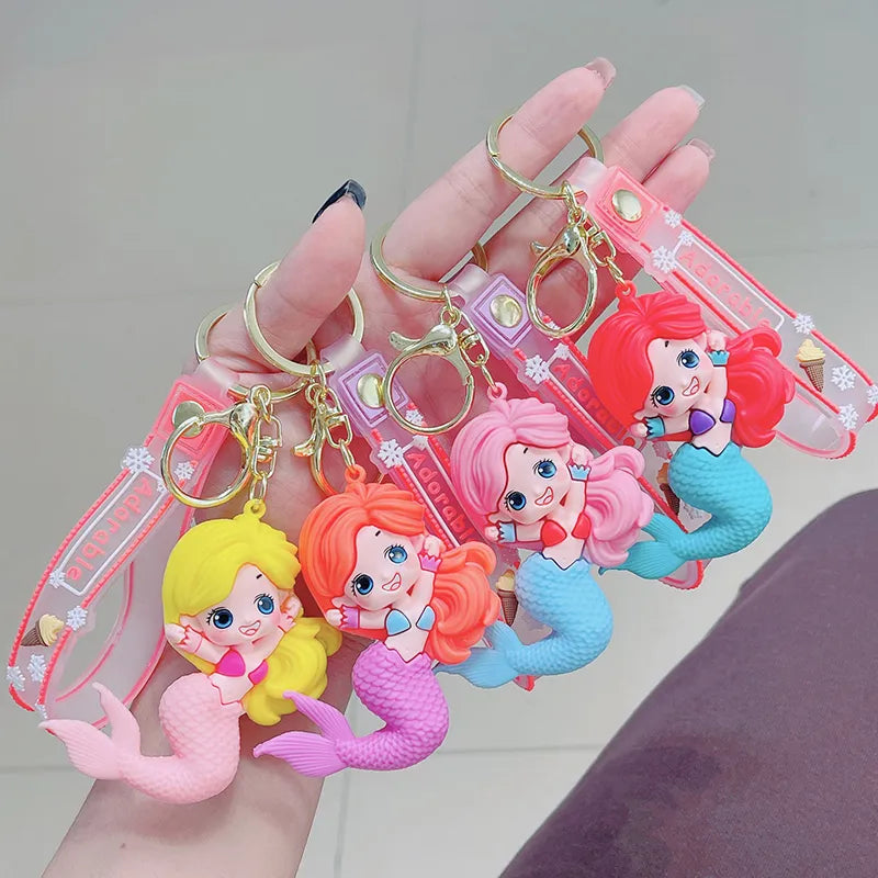 Adorable 3D Silicon Keychain With Bagcharm and Strap (Select from Dropdown)