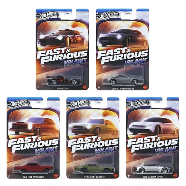 Hot Wheels 2025 Fast & Furious Villains ( Set Of 5 )