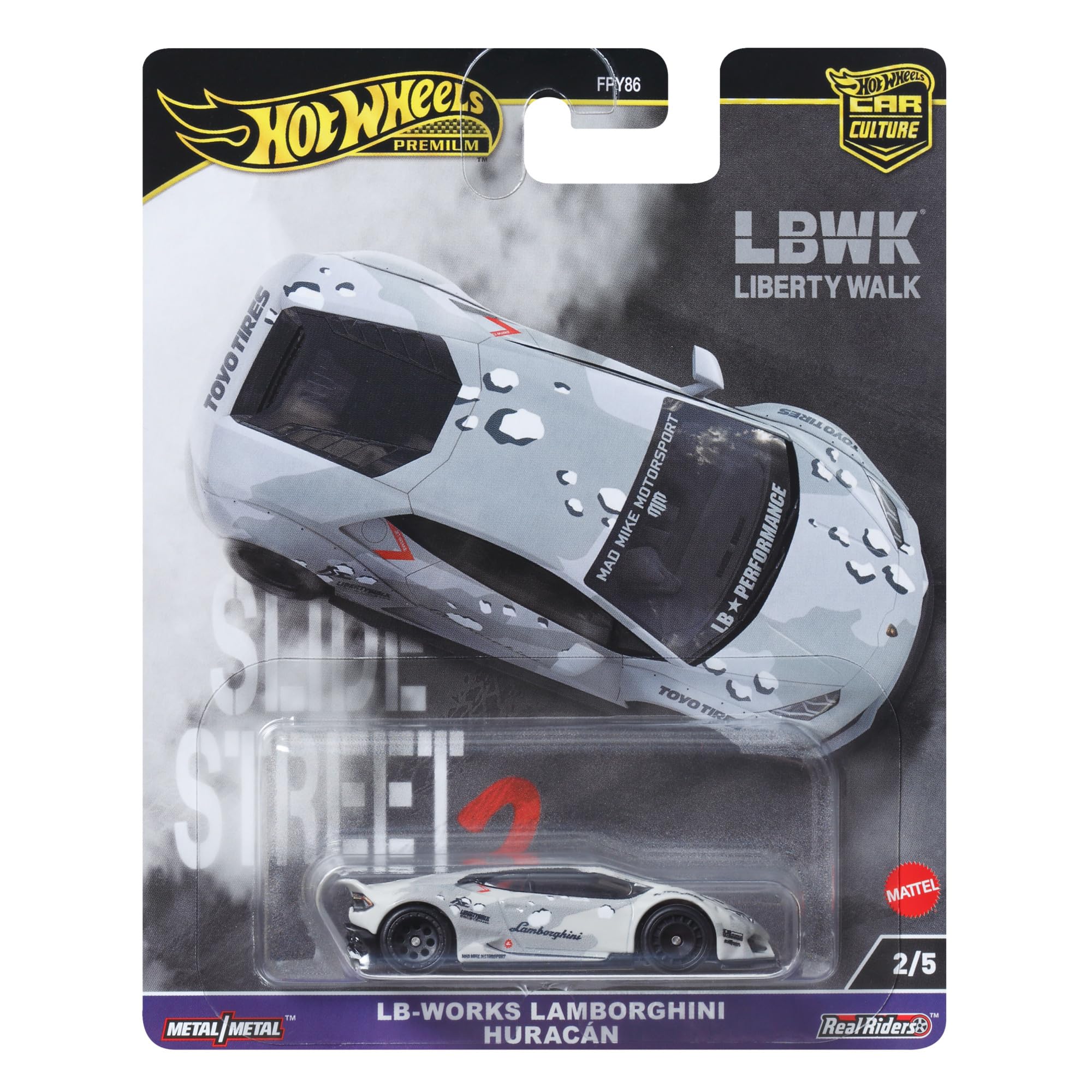 1:64 Hot Wheels 2024 Slide Street 2 (Real Drift Cars)- Premium Pop Culture Series H Diecast Model Cars ( Set Of 5 )