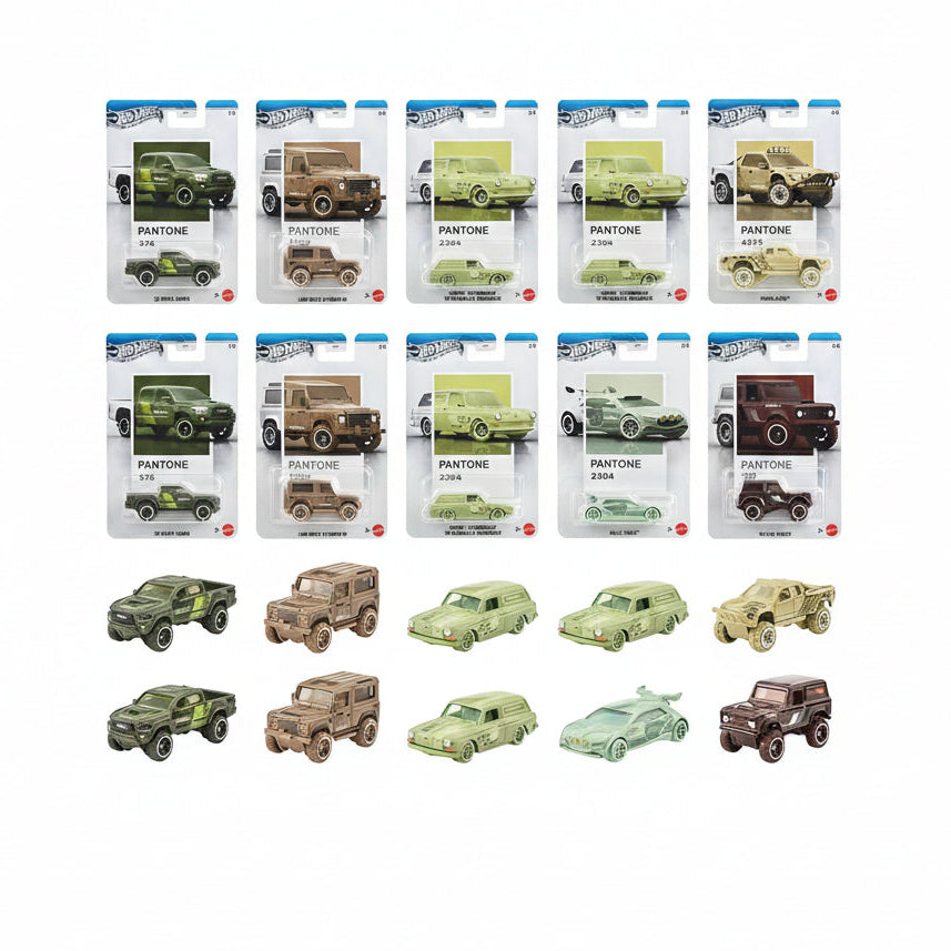 Hot Wheels Pantone Die-Cast Car Collection Set of 10 with Chase – Premium Miniature Collector Edition