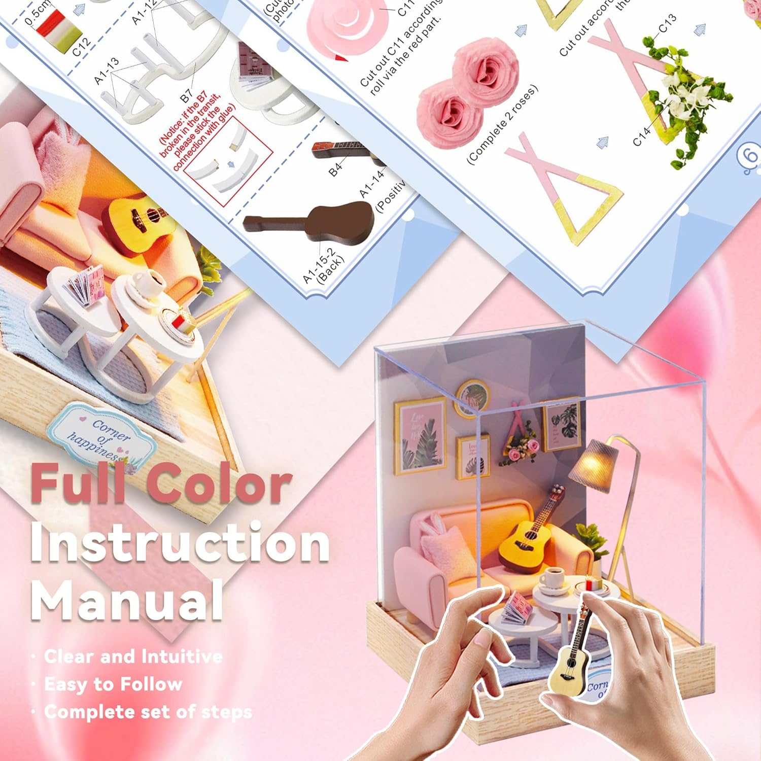 Cuteroom Diy Dollhouse - Corner of Happiness Series Miniature Kit - Afternoon Tea Time