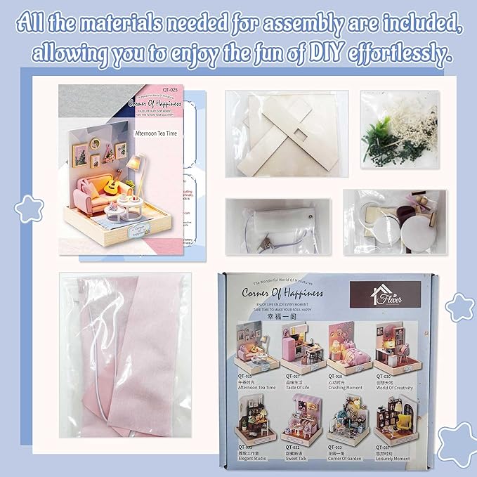 Cuteroom Diy Dollhouse - Corner of Happiness Series Miniature Kit - Afternoon Tea Time
