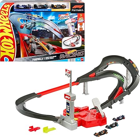 Hotwheels Official Racing 1:64 Scale Formula 1 Race Circuit Track Set of 3 Vehicles Exclusive Collection - McLaren Formula 1 Team - Equipe, BWT Alpine F1 Team - Equipe , and Visa Cash App RB Formula One Team - Equipe