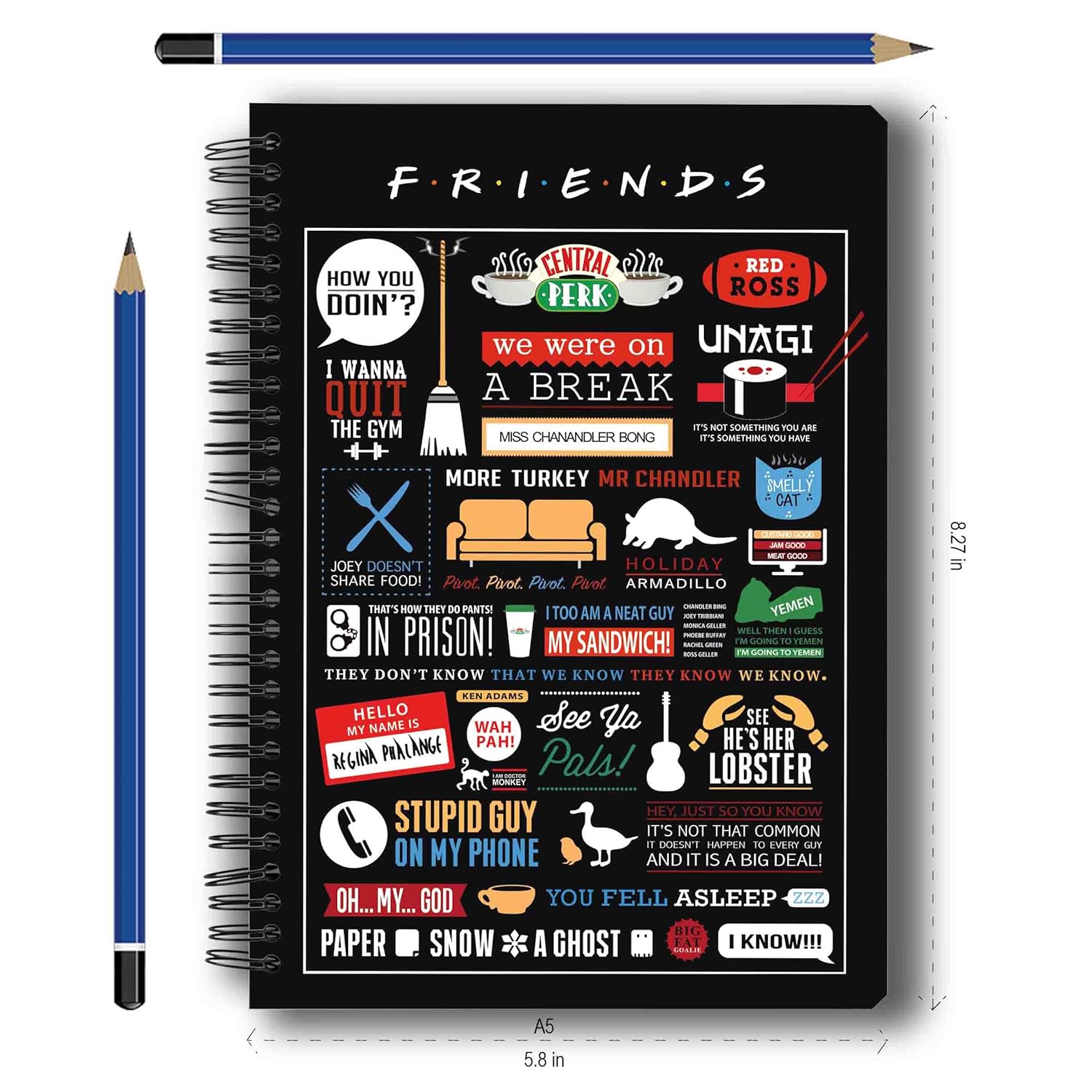 Friends TV Series Infographic A5 Spiral Notebook