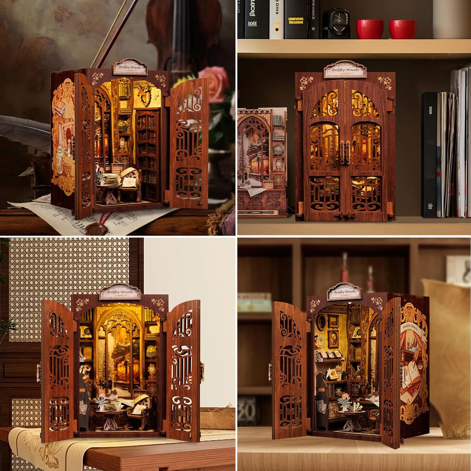 DIY Miniature House Kit for Bookshelf Decor