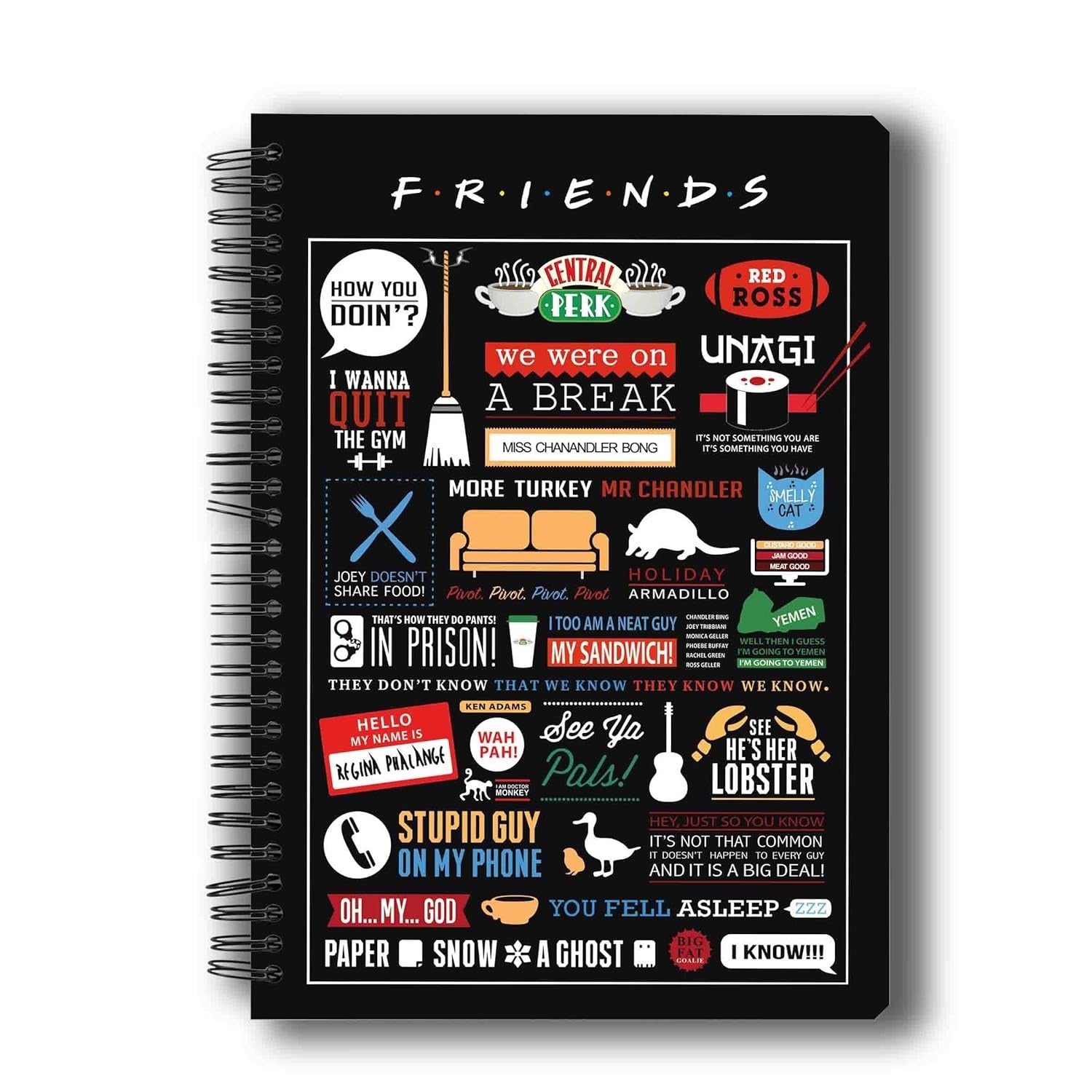 Friends TV Series Infographic A5 Spiral Notebook