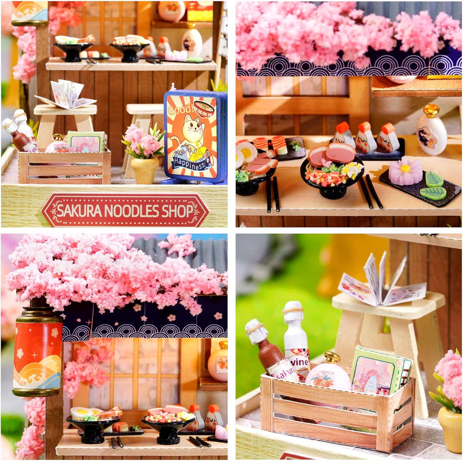 Cuteroom Diy Dollhouse - Corner of Happiness Series Miniature Kit - Sakura Noodles Shop