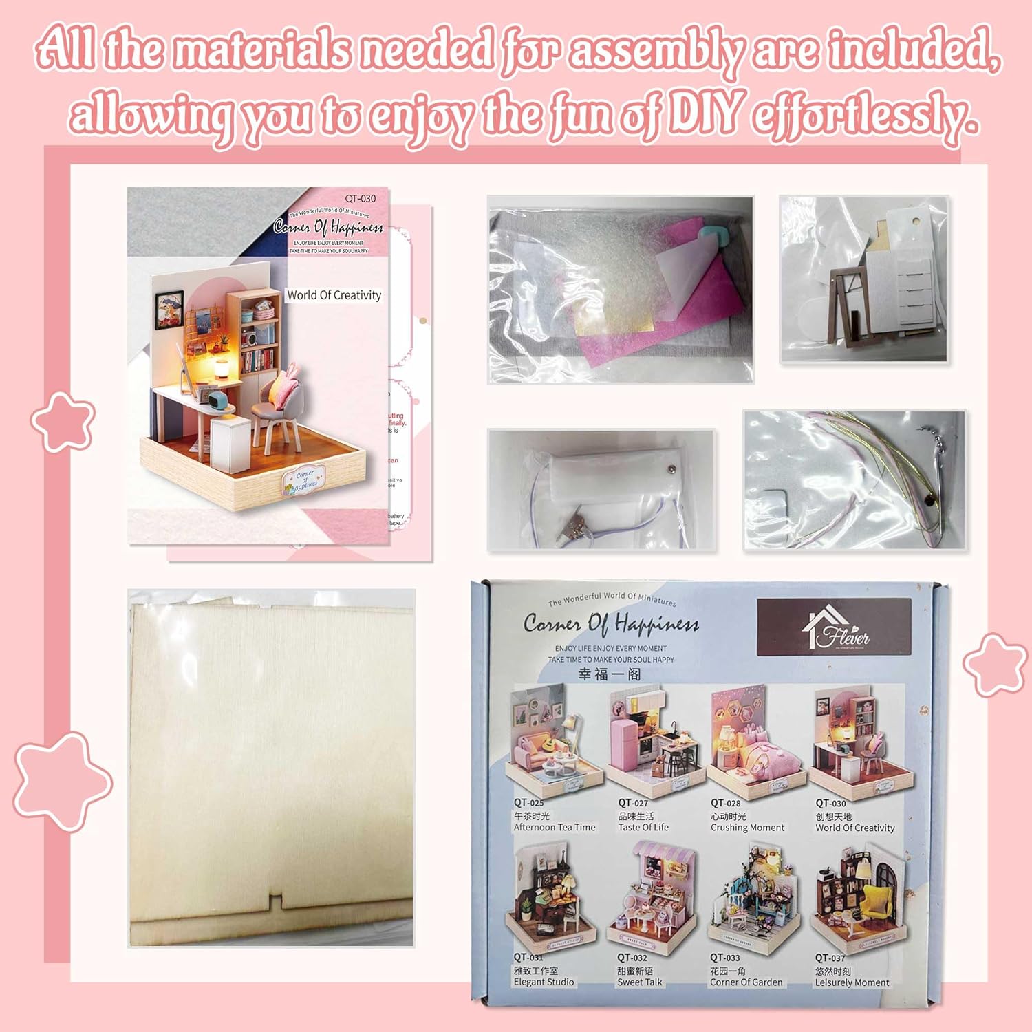 Cuteroom Diy Dollhouse - Corner of Happiness Series Miniature Kit - World of Creativity