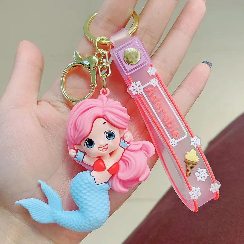 Adorable 3D Silicon Keychain With Bagcharm and Strap (Select from Dropdown)