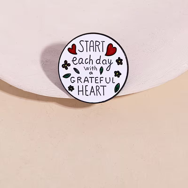 Grateful Heart Brooch Pin