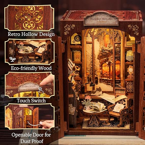 DIY Miniature House Kit for Bookshelf Decor