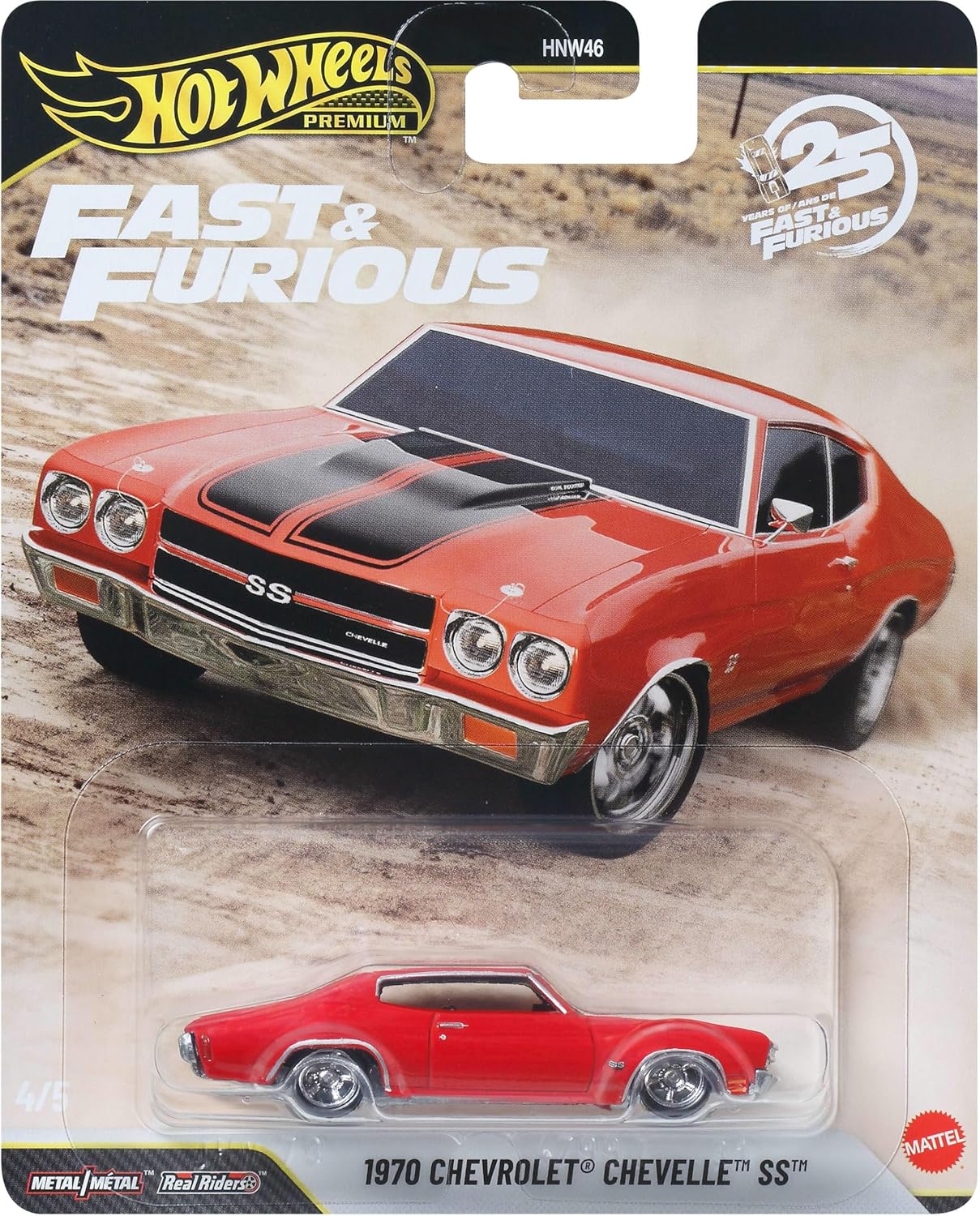 Hot Wheels Imported Premium 1/64 Car Hot Wheels Fast & Furious Premium Cars 1970 Chevrollet Chevelle ss:64 Scale Metal Collectors Vehicle Inspired by Fast & Furious