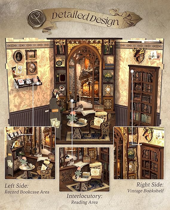 DIY Miniature House Kit for Bookshelf Decor