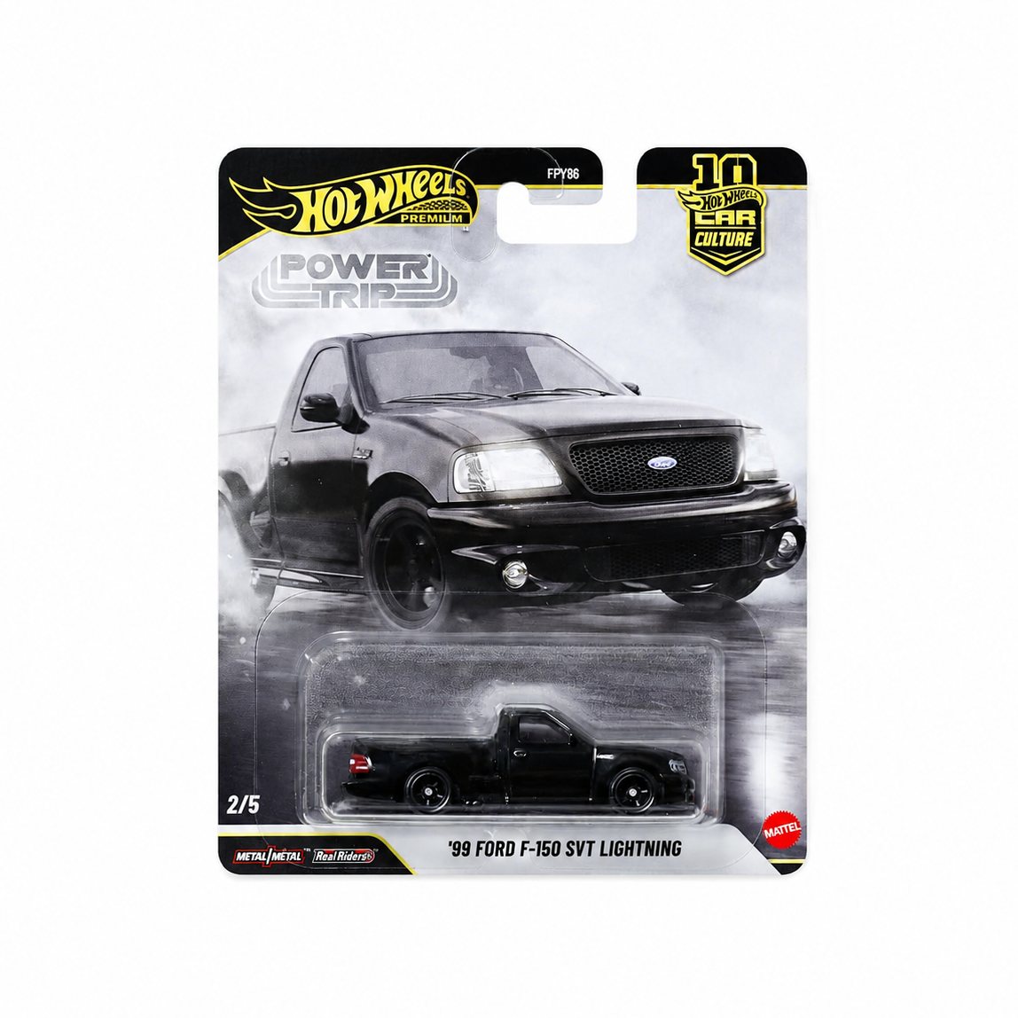 Hot Wheels Imported Premium Car Culture Power Trip ’99 Ford F-150 SVT Lightning Imported 1:64 Scale Die-Cast Truck