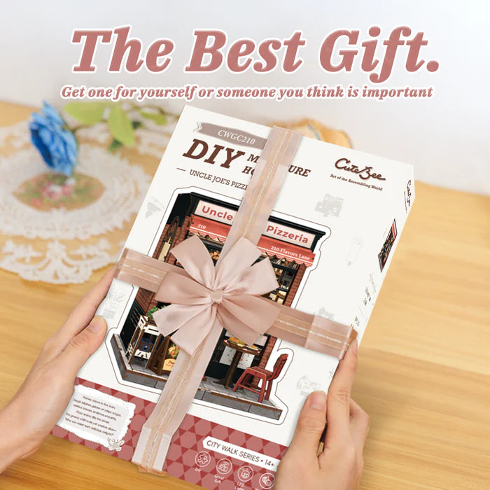 CUTEBEE DIY Book Nook Kit - Uncle Joe's Pizzeria