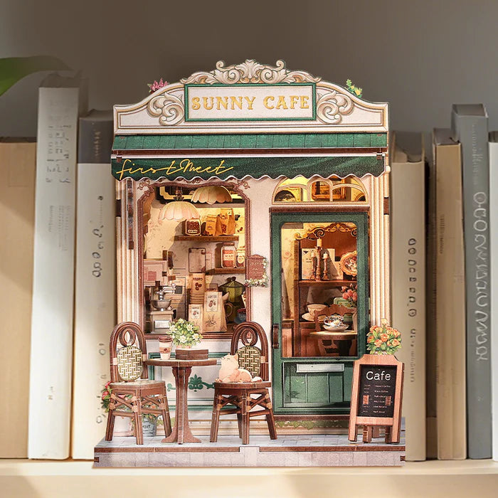 CUTEBEE DIY Book Nook Kit - Sunny Cafe