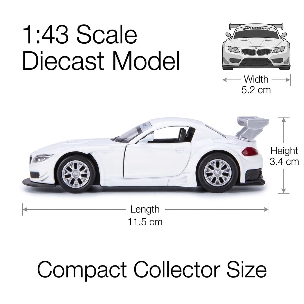 MSZ Imported BMW Z4 GT3 1:43 Scale Diecast Metal Car Model