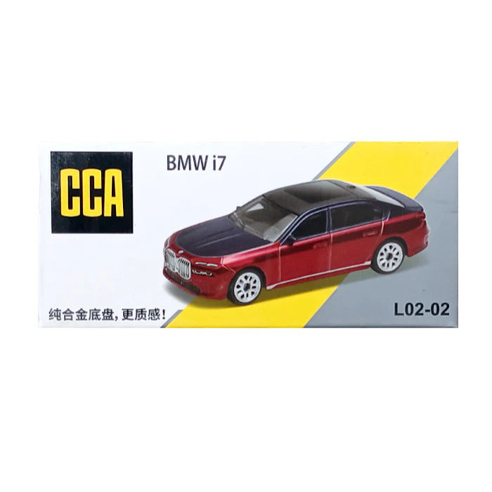Scale 1 : 64 CCA BMW i7 - Red-Black Diecast Metal Model Car