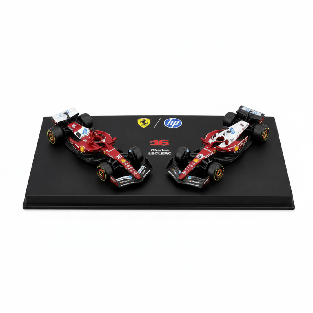 Bburago 2025 Ferrari SF-25 Charles Leclerc Twin Pack Formula 1 Die-Cast Model Cars 1:64 Scale (Preorder Ships 1st week of September)