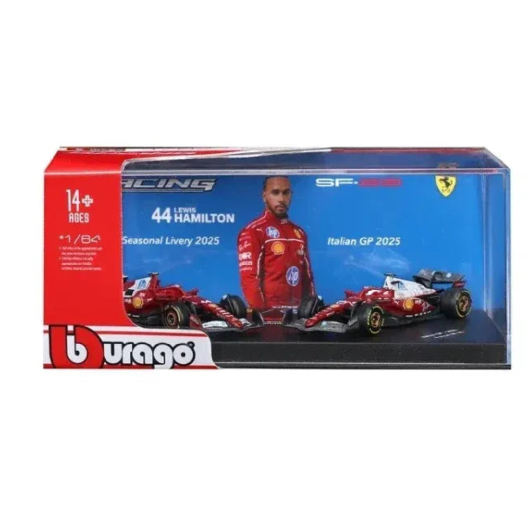 Bburago 2025 Ferrari SF-25 Lewis Hamilton Twin Pack Formula 1 Racing Die-Cast Model Cars 1:64 Scale (Preorder Ships 1st week of September)